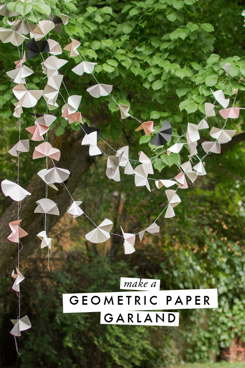 Geometric paper garland DIY