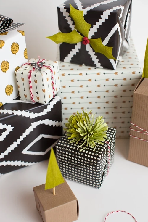 Paper Holiday Greenery Gift Toppers - The House That Lars Built