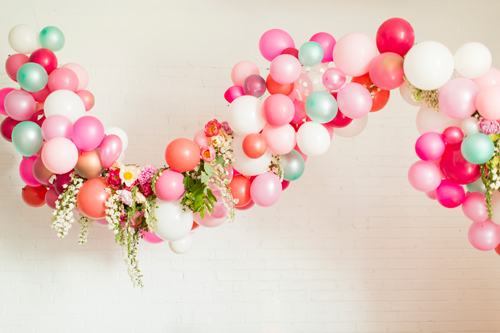 Flamingo Pop. A bridal collaboration with BHLDN and The House That Lars Built. Flowers by Tinge. Balloons from Zurchers. Photo by Jessica Peterson. 