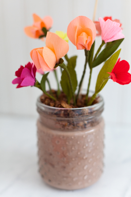 No sugar edible flower pot gift idea for Mother's Day