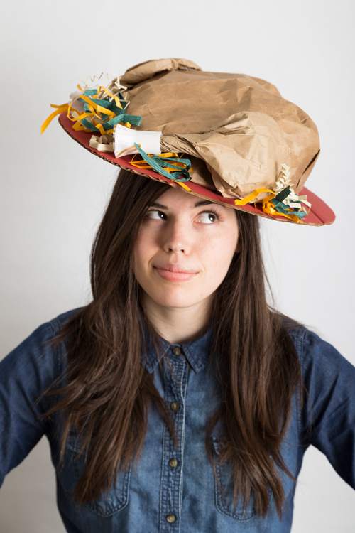 Start a new tradition of making hats for each other to wear on Thanksgiving like this turkey hat.