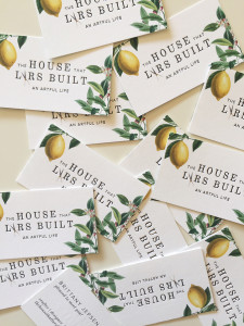 Beautiful letterpress business cards for The House That Lars Built