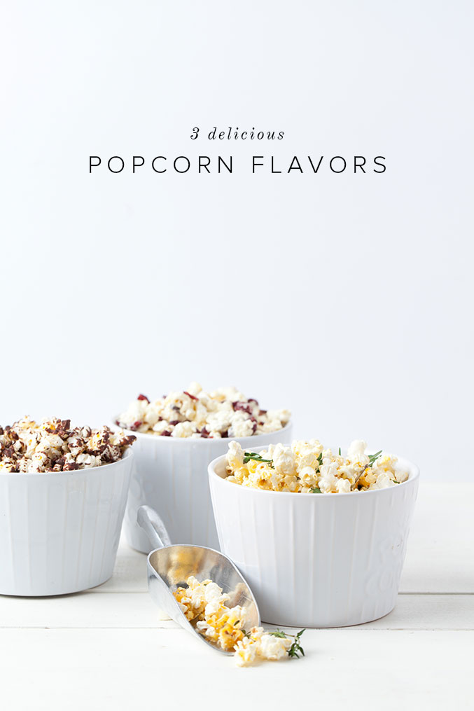 3 unique popcorn flavors