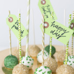 St Patrick’s Day cake pops with tags