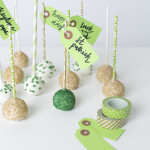St. Patrick’s Day cake pops with washi tape sticks