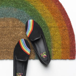 Rainbow rug and rainbow shoes