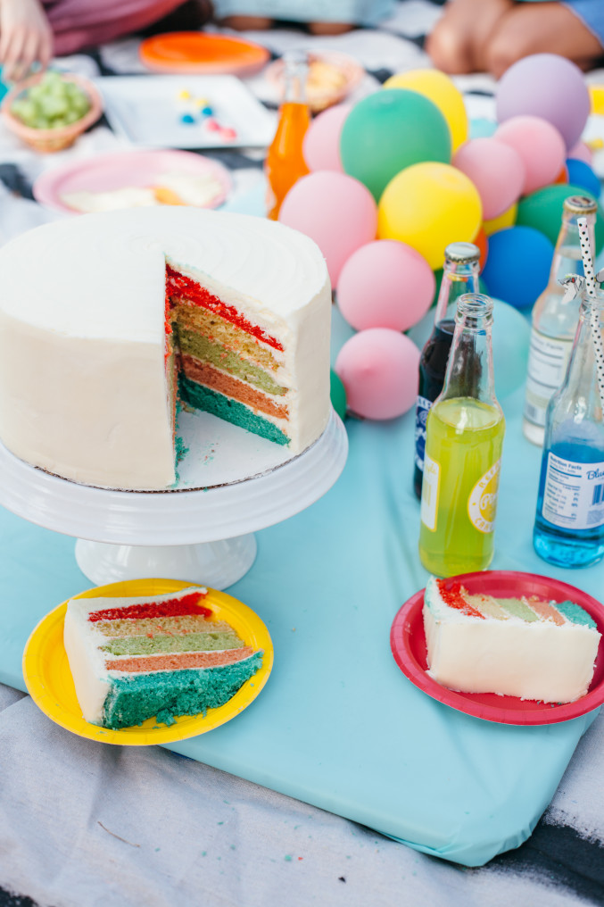Colorful layered cake recipe