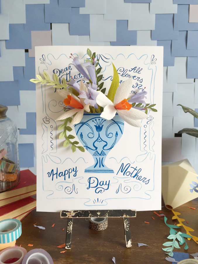 Mother's Day card vase