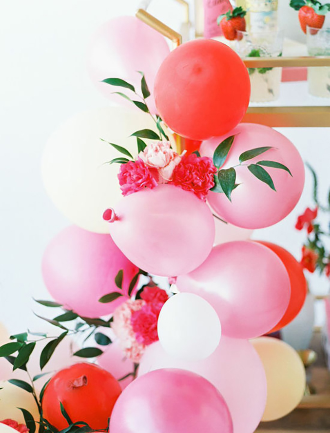 balloon clusters with florals