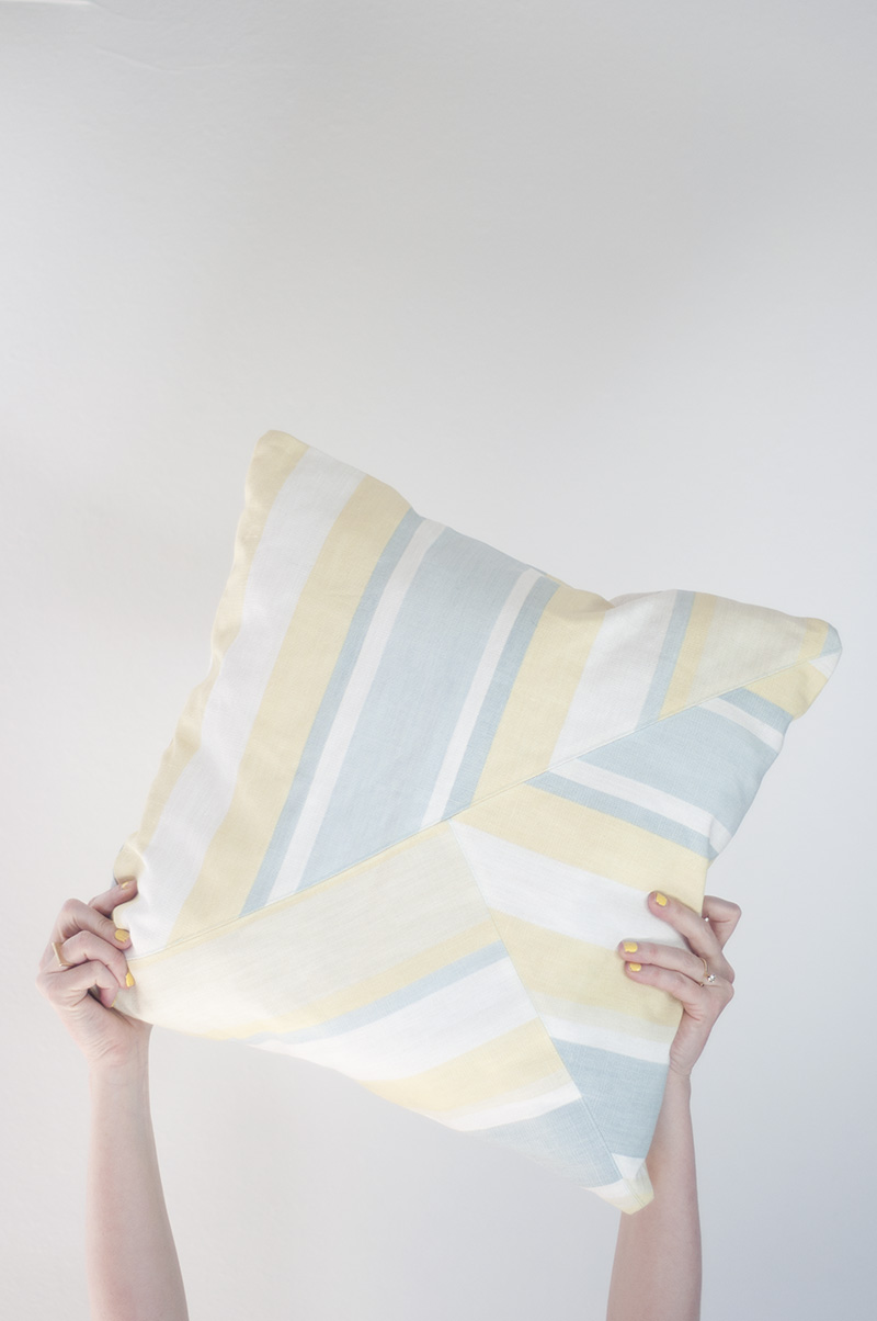 Learn how to make a cool diagonal throw pillow