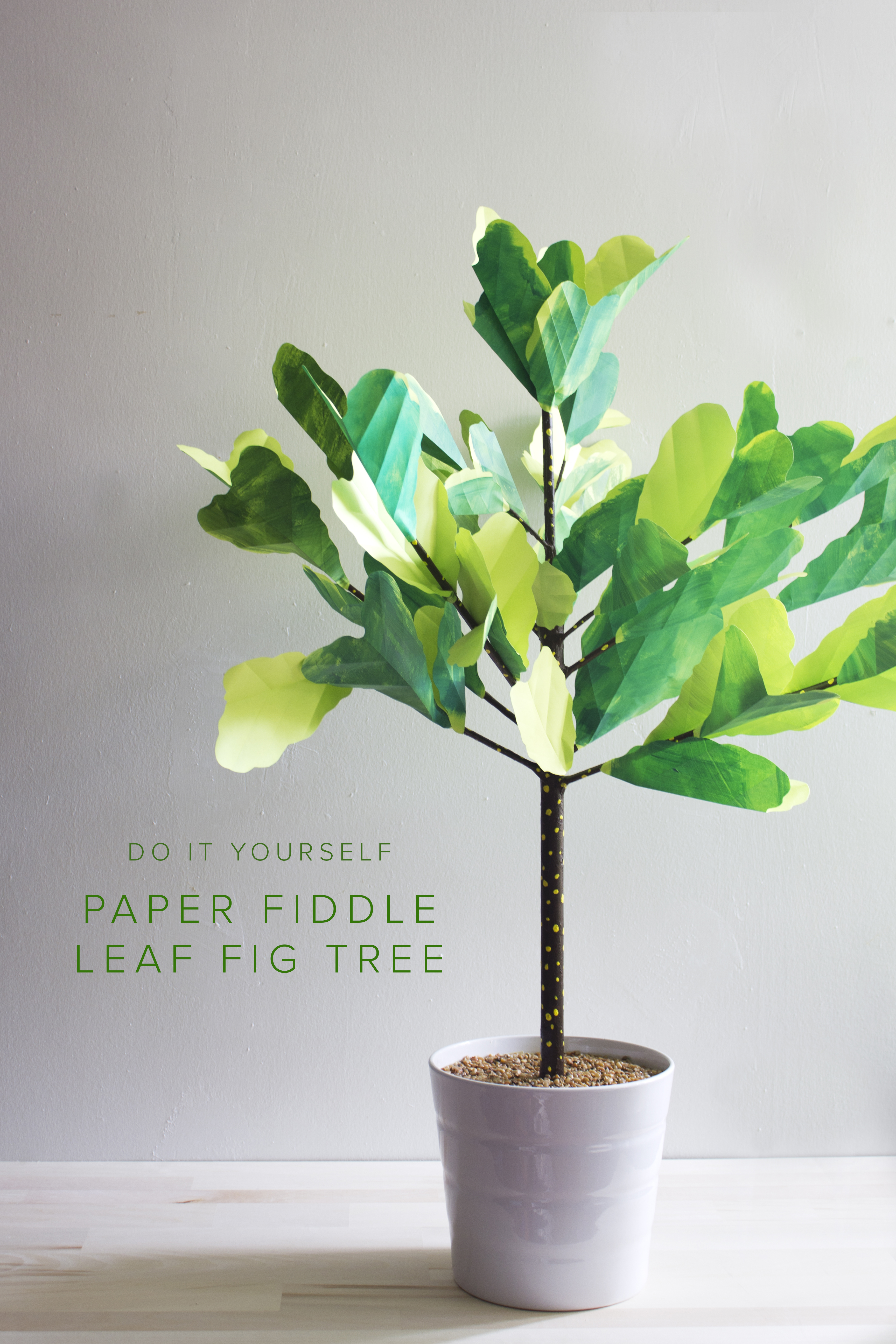 DIY paper fiddle leaf fig tree
