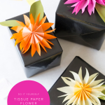 Tissue paper flower gift topper