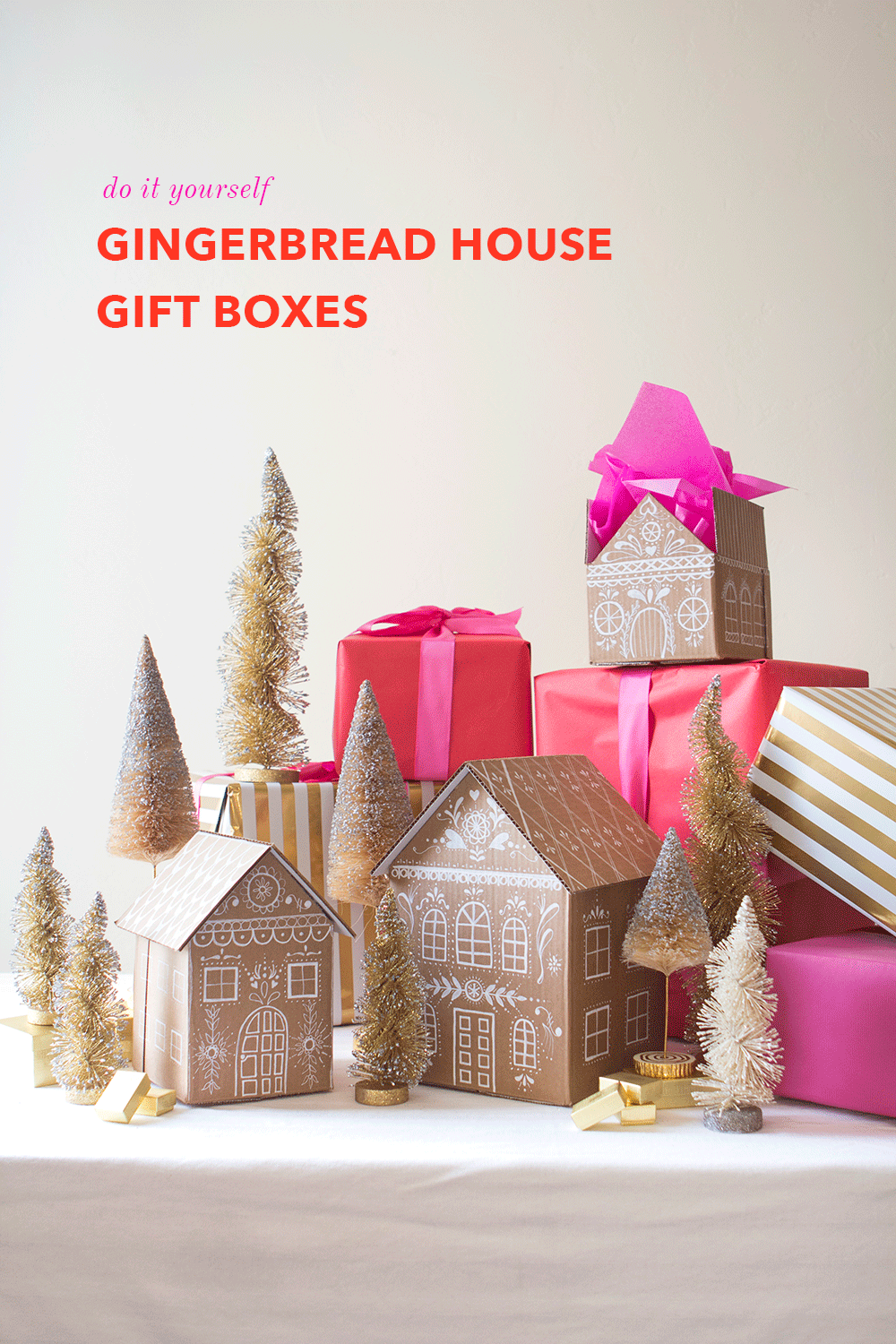 DIY Gingerbread house gift boxes