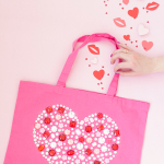 Bedazzled lips gem stone tote bag