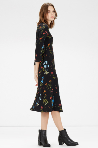 70s floral on black dress