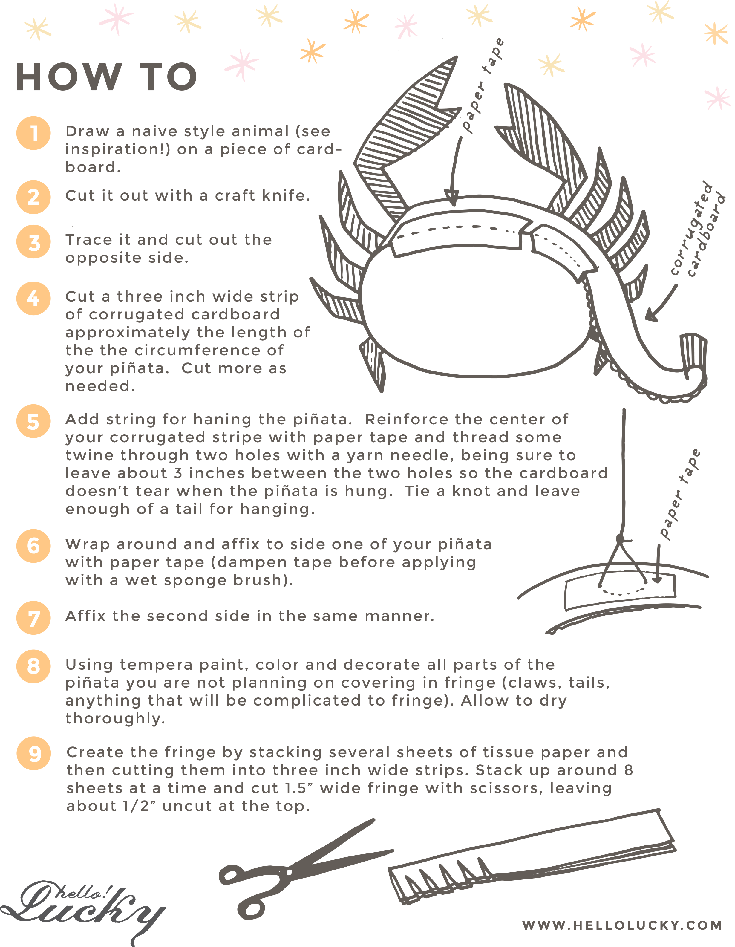 Zodiac pinata instructions