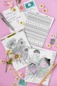 lars floral coloring postcards