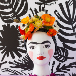 DIY Frida Kahlo head vase