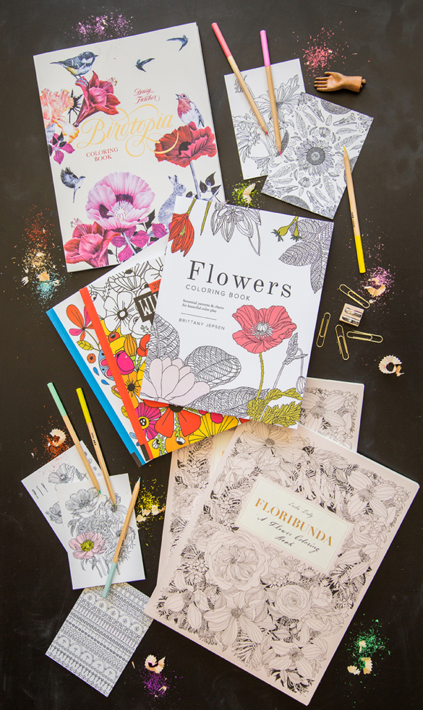 5 Floral coloring books - The House That Lars Built