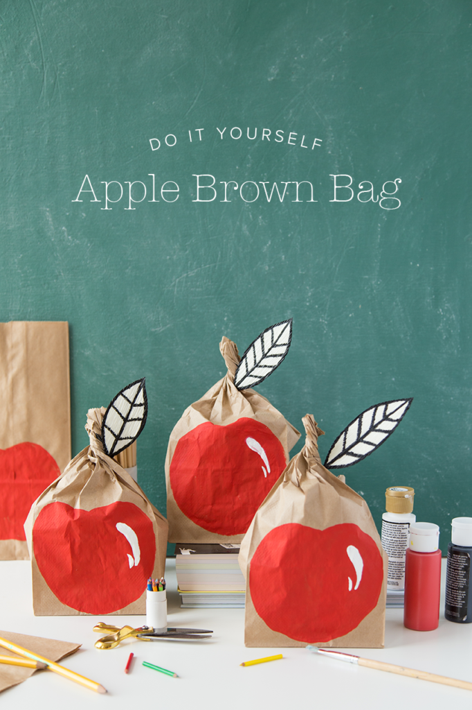 DIY apple lunch sack for back to school