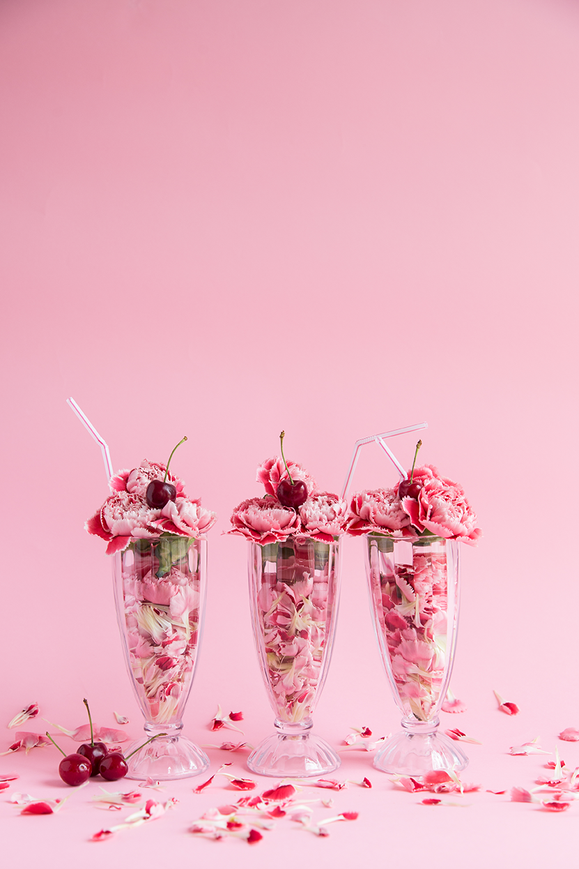 Flower ice cream sundae