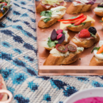 Open faced sandwiches on Crate and Barrel copper tray