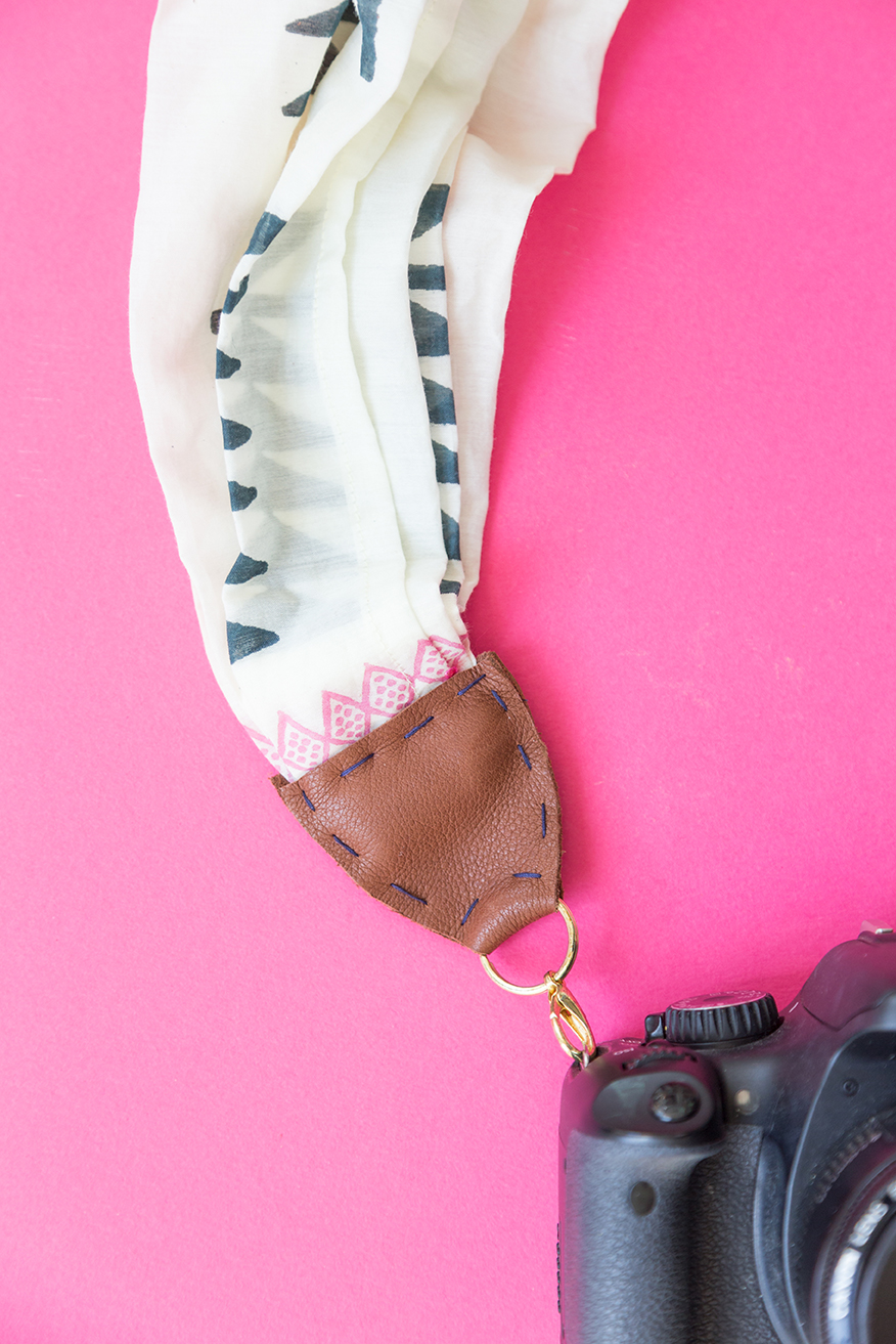 DIY camera strap from a scarf