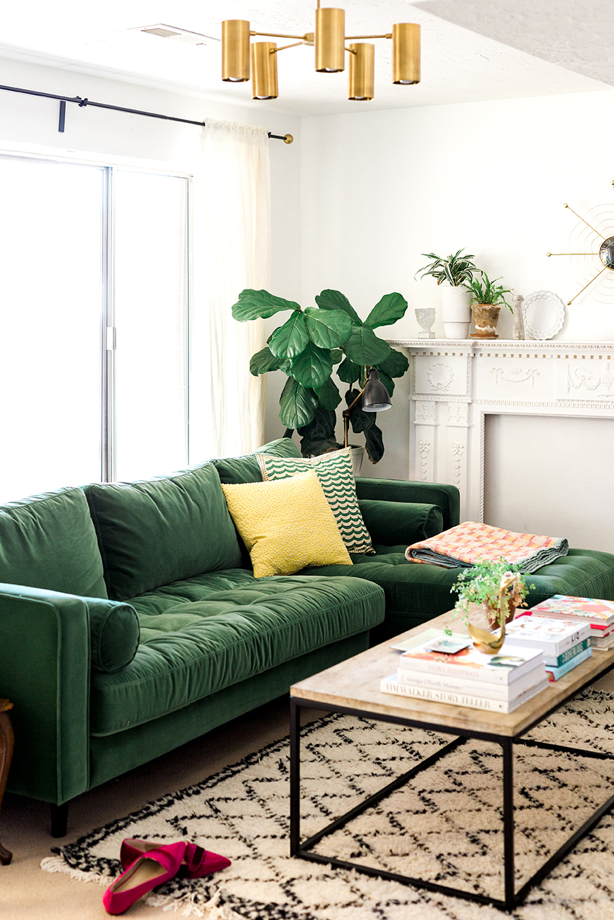 the green sofa 