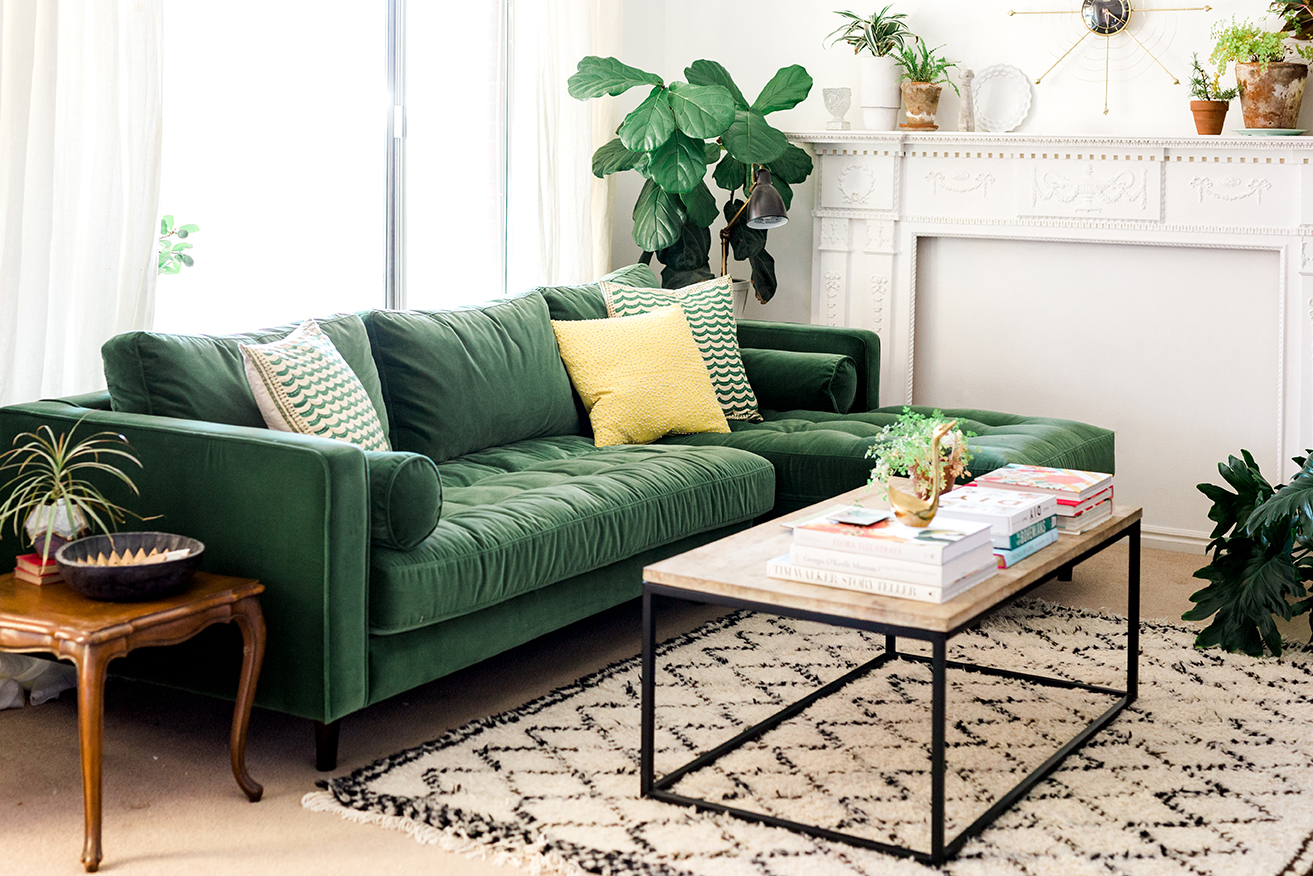 the green sofa