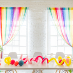 DIY Rainbow Streamer Curtains
