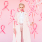 DIY pink balloon ribbon for Breast Cancer Awareness with The House That Lars Built for Lands’ End