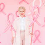 DIY pink balloon ribbon for Breast Cancer Awareness with The House That Lars Built for Lands’ End