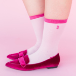 Pink Thread monogram on socks with Lands’ End