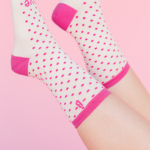 Pink Thread monogram on socks with Lands’ End