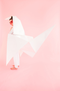 DIY origami paper crane costume