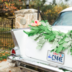 paper garland for wedding car