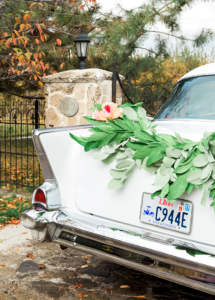 paper garland for wedding car