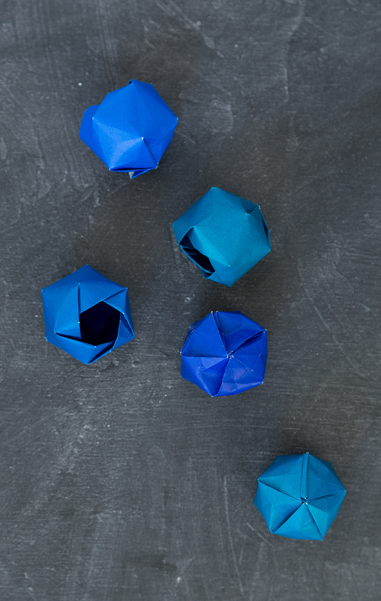origami blueberries
