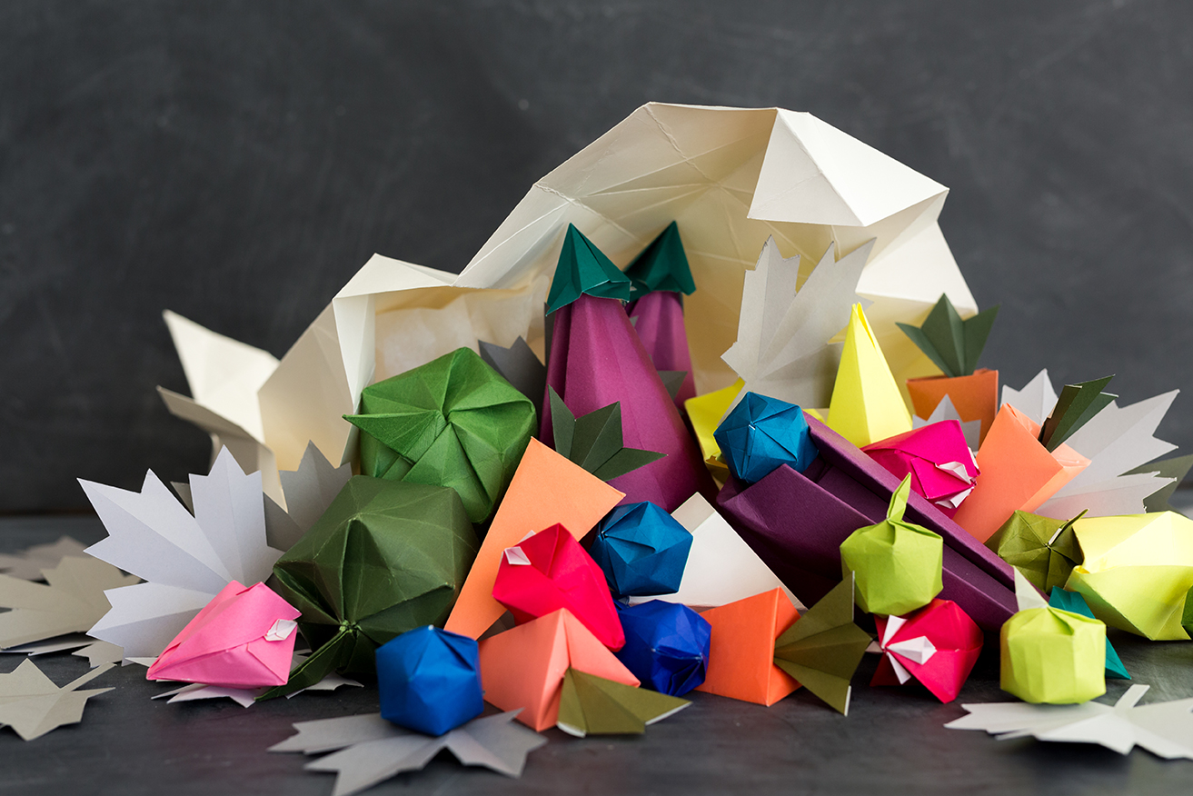 Origami cornucopia thanksgiving