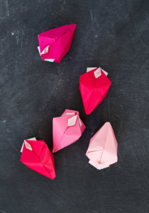 DIY origami strawberry