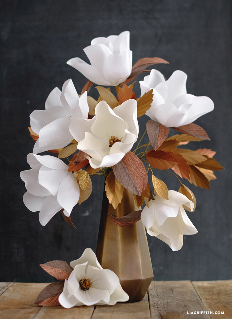 Crepe Paper Magnolia Bouquet 