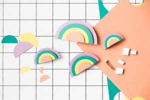 DIY Paper Rainbow Brooch