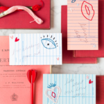 Embroidered Library Card Valentines