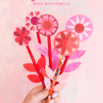 Printable floral pencil Valentines