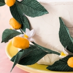 Paper Kumquat and Quilled Flower Cake