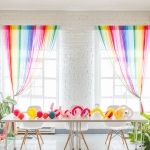 DIY Rainbow streamer curtains