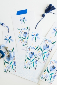 Seven Flowers Printable Bookmark