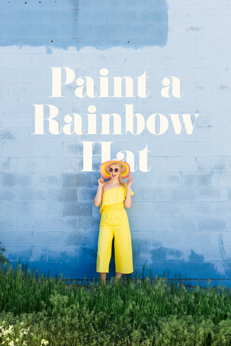 DIY Rainbow Painted Sun Hat