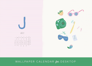 JUly 2017 desktop wallpaper and calendar