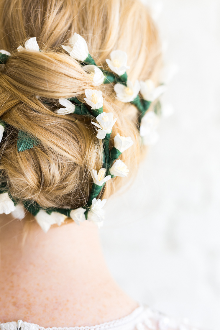 Paper Flower Bridal Hair Piece